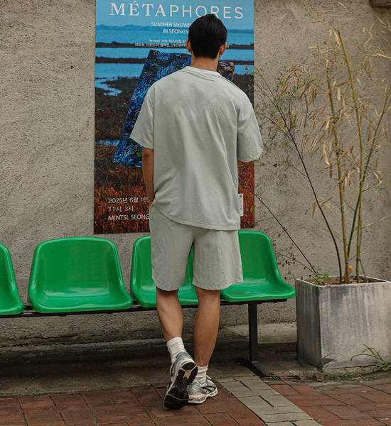 (L-4XL)<br>사우라슈 短袖T恤+바빈치노 松紧带短裤