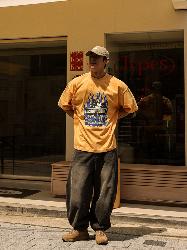 (XL-4XL)<br>후아리나 颜料 短袖T恤