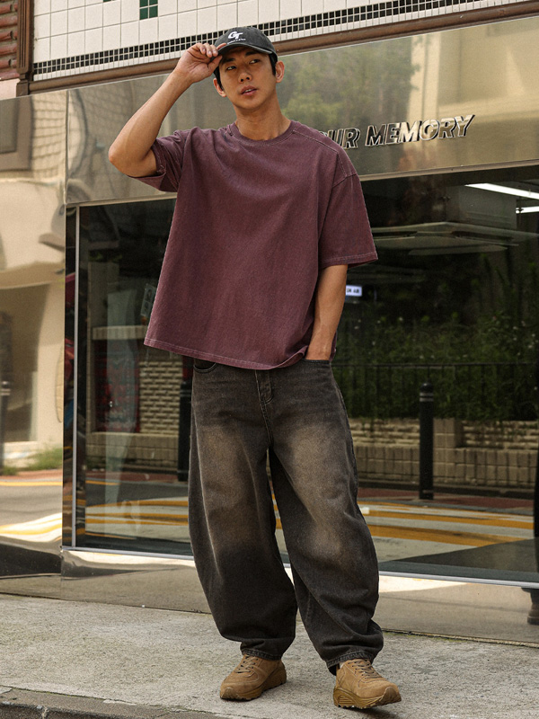 (XL-4XL)<br>라차리타 颜料 短袖T恤