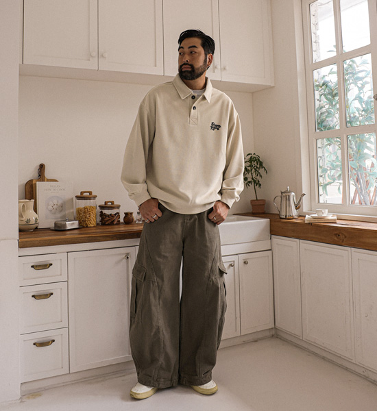 (M-6XL)<BR>바야즈 华夫饼 Polo衫/保罗衫 3383