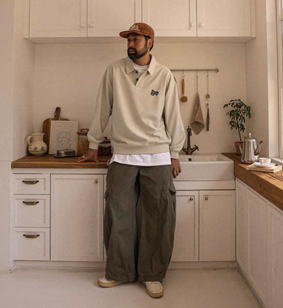 (M-6XL)<BR>바야즈 华夫饼 Polo衫/保罗衫 3383