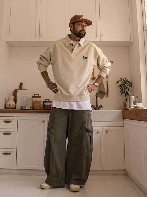 (M-6XL)<BR>바야즈 华夫饼 Polo衫/保罗衫 3383