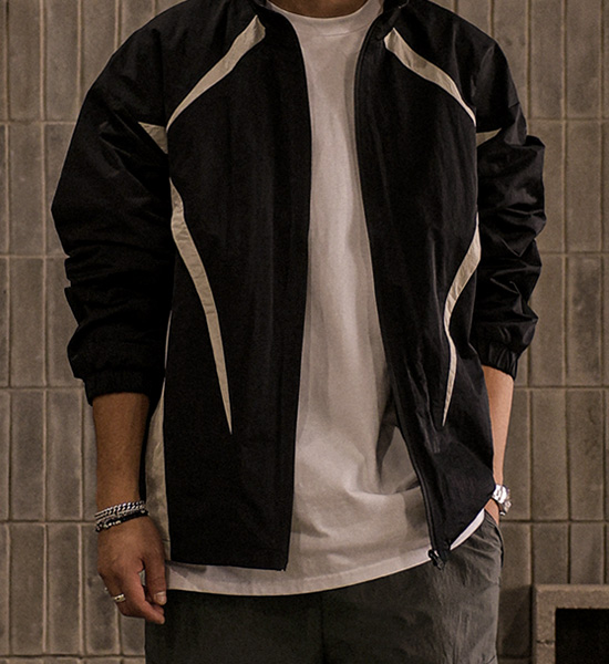 (M-6XL)<BR>아토비 配色 防风衣 2876