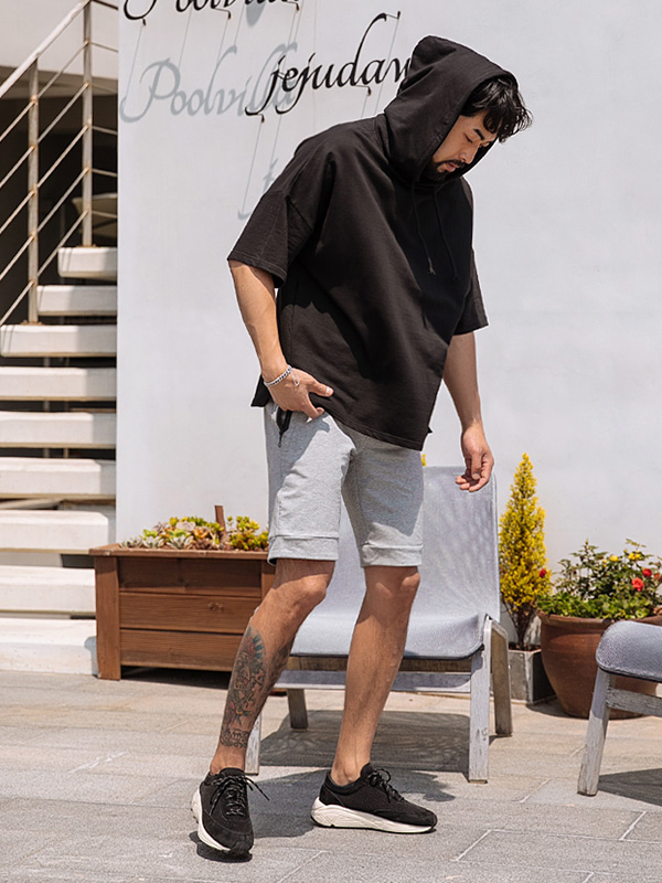 (L~5XL)<br>파라벨 连帽短袖衬衫