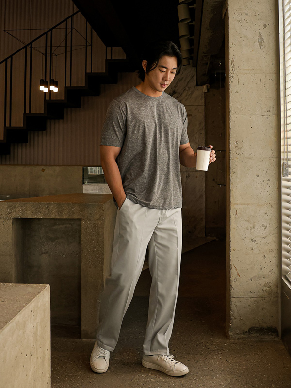 (M-6XL)<br>清凉 촉감 功能 短袖T恤<br><font color="#224f20"><B>*选择长度 (基础,长款+6cm)</B></font>