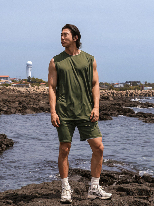 (M-6XL)<br>키트 레터링 메쉬나시<br><font color="#072c81"><B>[ W.DNA ]</B></font>