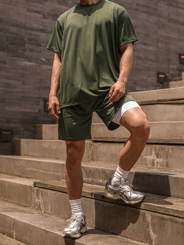 (M-6XL)<BR>폼페이 网眼短袖连体衣+해링턴 网 松紧带短裤<br><font color="#072c81"><B>[ W.DNA ]</B></font>