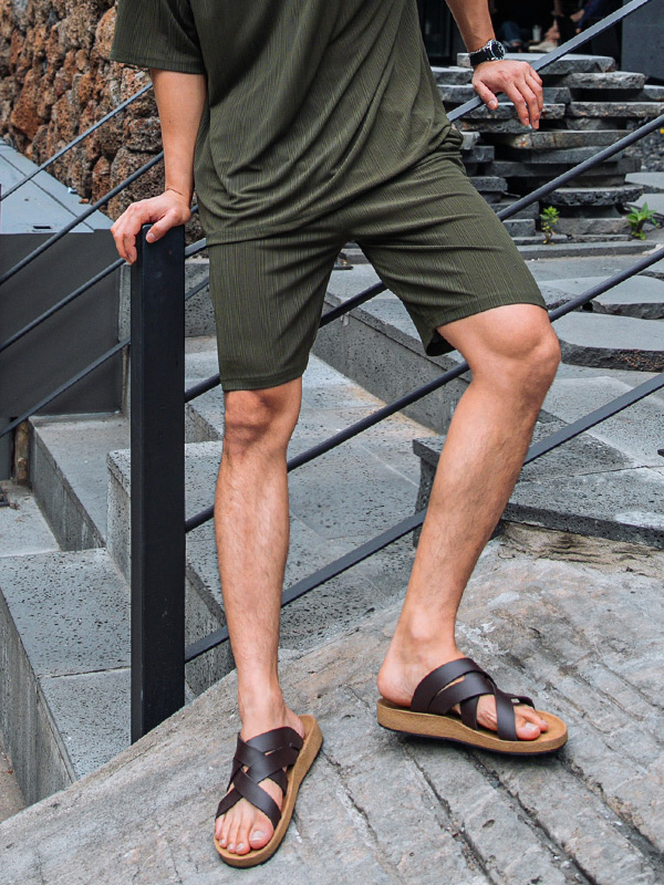 (L-5XL)<BR>리스터 百褶 松紧带短裤