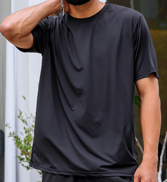 (M-6XL)<br>清凉 촉감 功能 短袖T恤<br><font color="#224f20"><B>*选择长度 (基础,长款+6cm)</B></font>