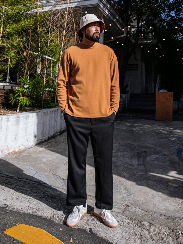 (M~4XL)<BR>래펀 后松紧带 와이드슬랙스37