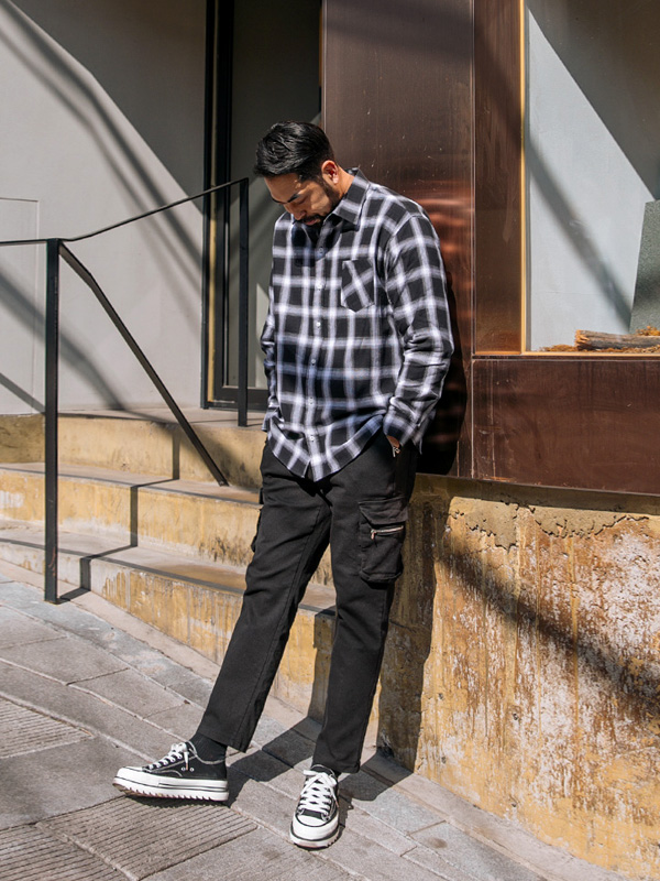 (L~5XL)<br>릭프 格子衬衫