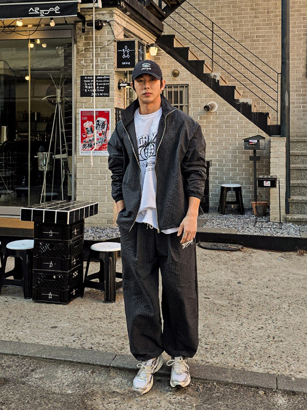 (XL-6XL)<BR>크라피티 체크바람막이