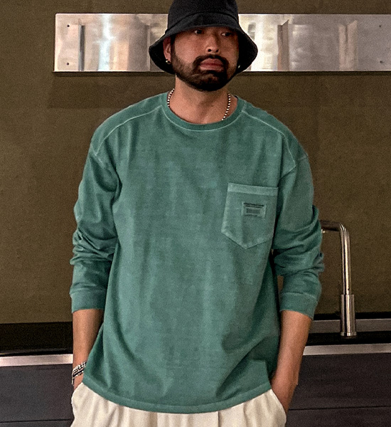 (L-5XL)<BR>몬티노 颜料 剪裁长袖连体衣 T107