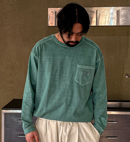 (L-5XL)<BR>몬티노 颜料 剪裁长袖连体衣 T107