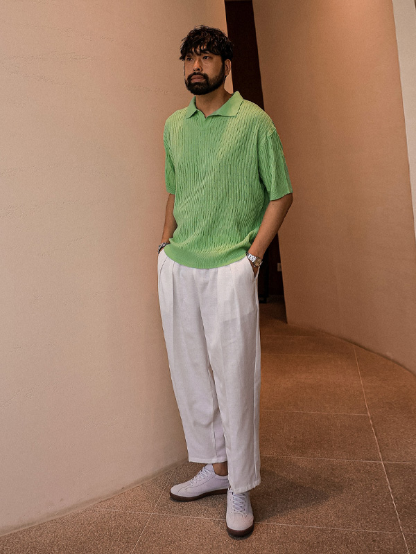 (L-5XL)<BR>마가니 开领 短袖针织品