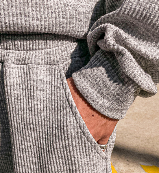 (XL-6XL)<BR>언파단 골지세트(맨투밴/半拉链+松紧带裤)