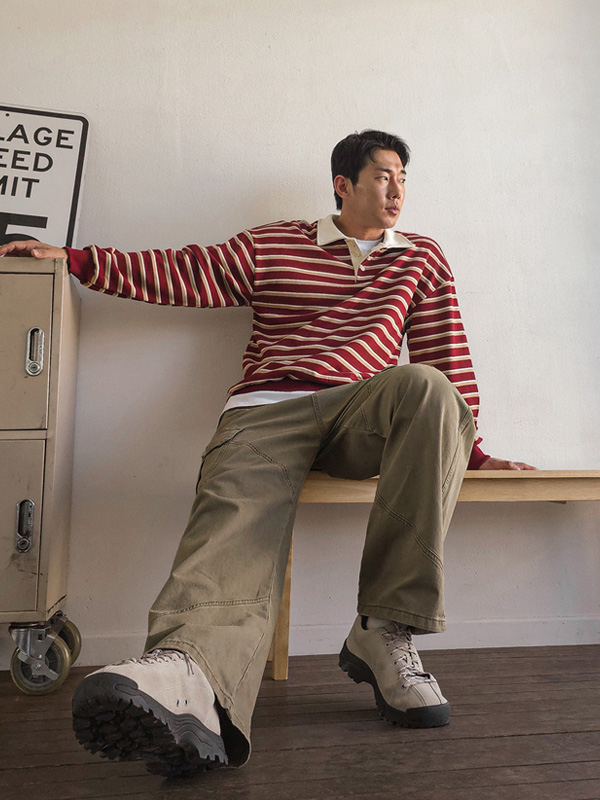 크라피나 条纹 领子卫衣