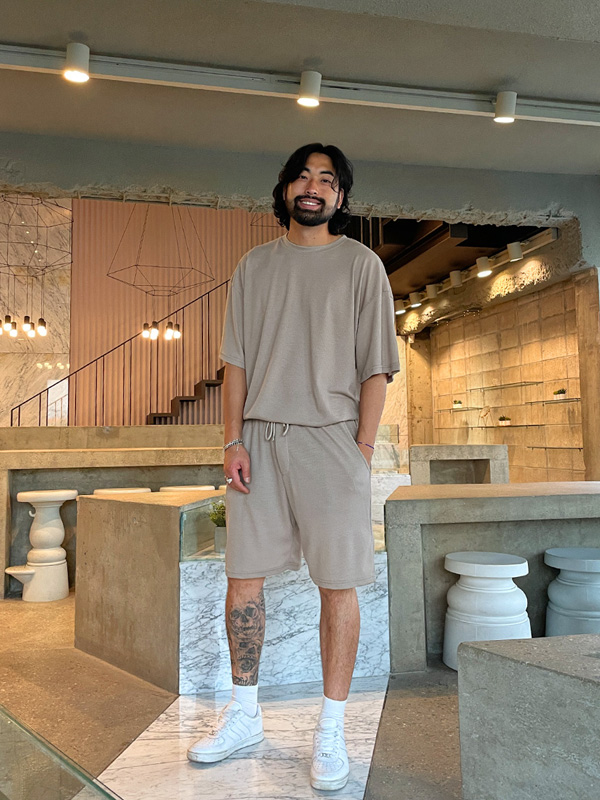 (XL-6XL)<BR>피자비 와플세트(背心/短袖T恤+松紧带短裤)