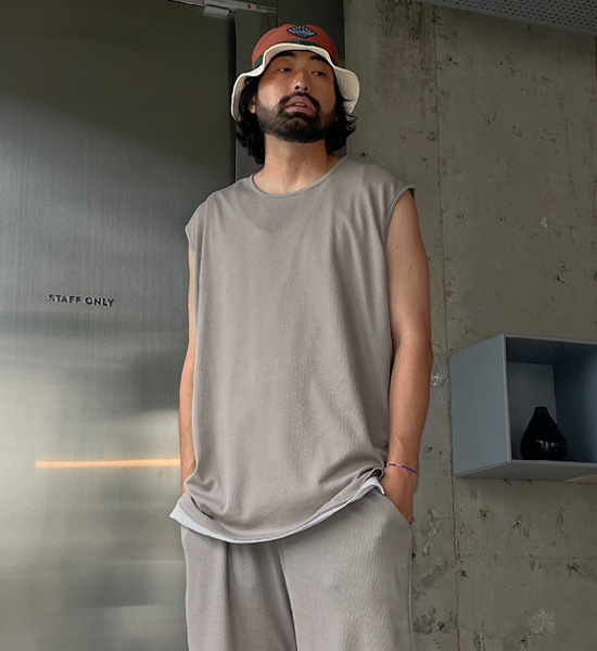 (XL-6XL)<BR>피자비 와플세트(背心/短袖T恤+松紧带短裤)