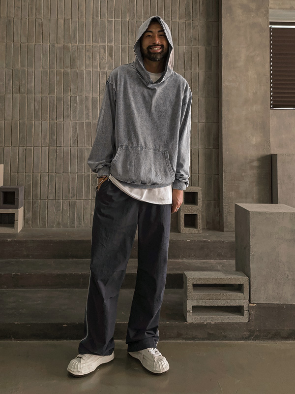 (M-6XL)<br>바플로 颜料 带帽T恤