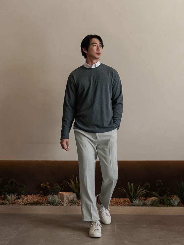 (L-5XL)<br>하브란 华夫饼 长袖t恤<BR><B><FONT COLOR="#ff4800">[额外折扣]</FONT></B>