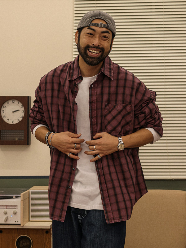 알미로스 颜料 格子衬衫