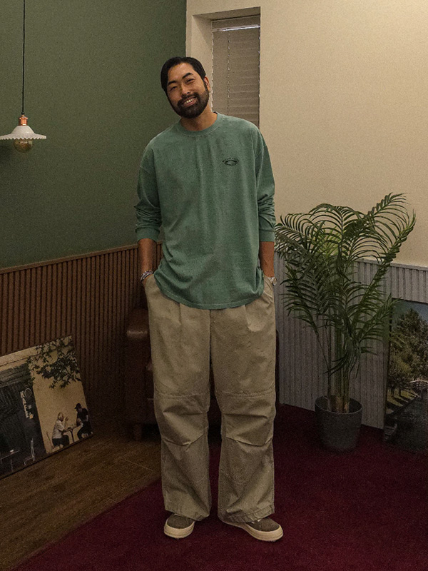 하다치 半宽配合 松紧带裤