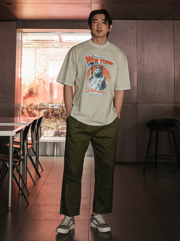 (M-3XL)<BR>칼룩 锥形贴合 松紧带裤 H4007<br><font color="#fb5ec9"><B>[1+1]</B></font>