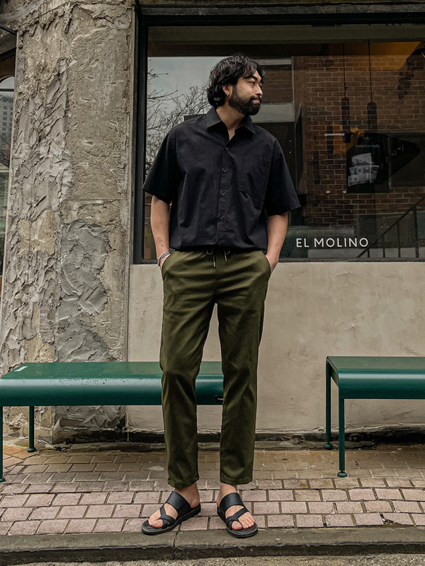 (M-4XL)<BR>로콤 修身 松紧带裤 H4006<br><font color="#fb5ec9"><B>[1+1]</B></font>