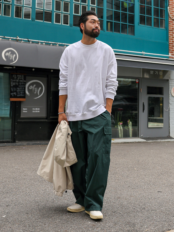 (XL-5XL)<BR>바이먼 松紧带 货物裤子