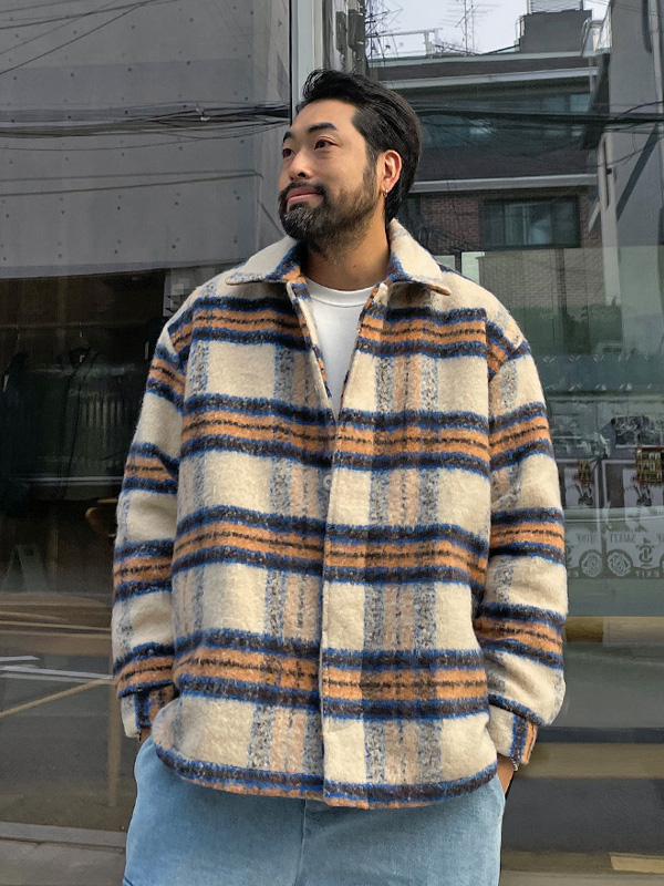 (XL-6XL)<BR>바양골 체크자켓