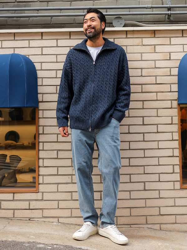 (XL-4XL)<BR>코르윈 풀집업 针织开衫