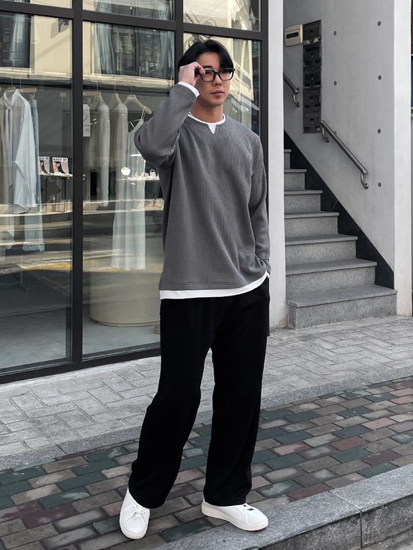 (L~5XL)<BR>보더프 长袖t恤