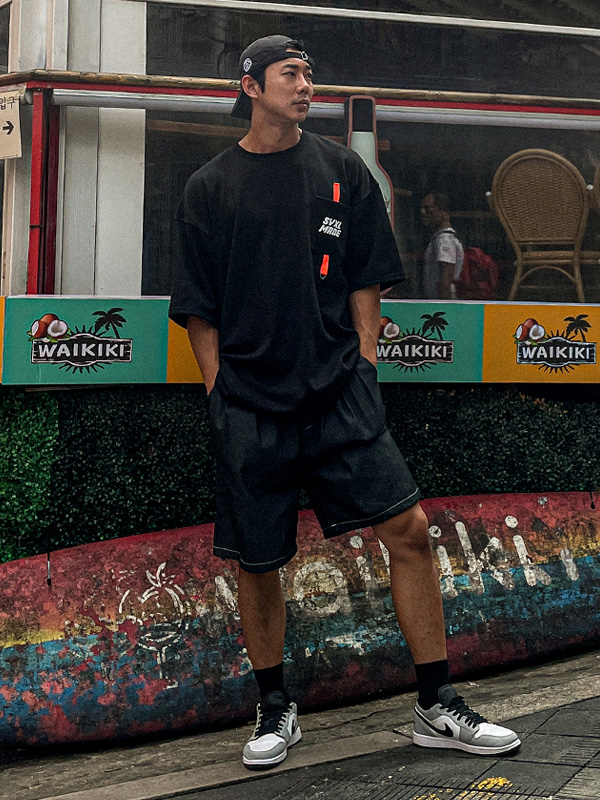 (XL-6XL)<BR>라리야 亚麻无洗牛仔裤 松紧带短裤