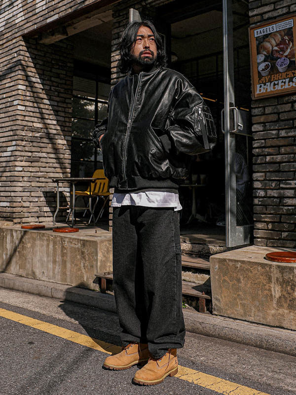 (XL-6XL)<BR>모르토 皮革套头衫