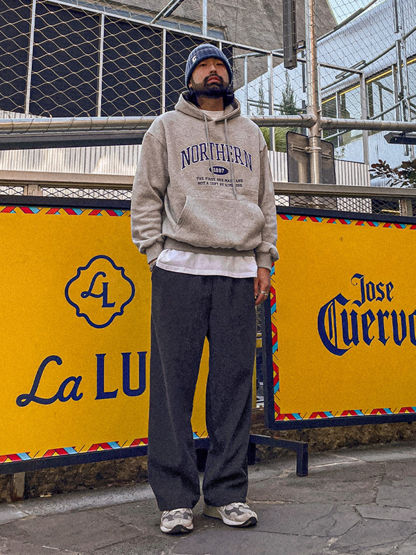 (L-5XL)<BR>노스턴 羊毛连帽衫