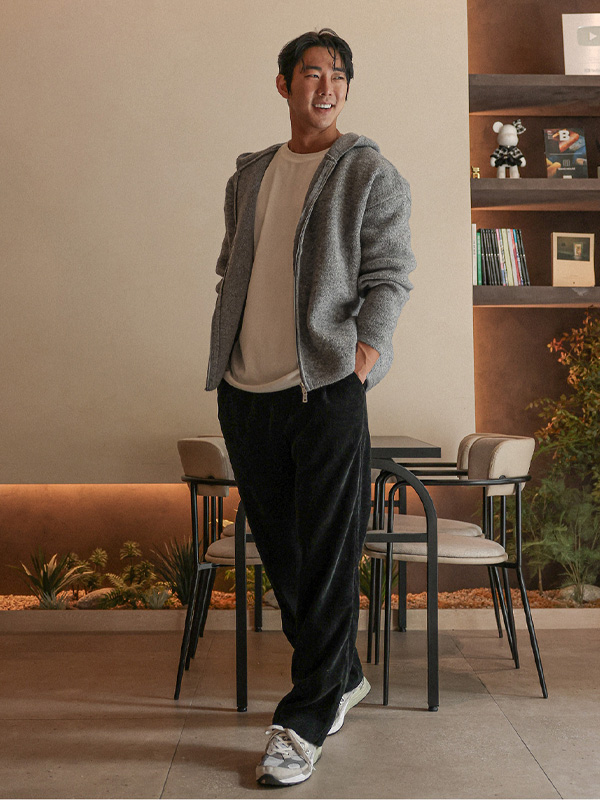 (3XL-6XL)<BR>자스오 连帽针织拉链 8723