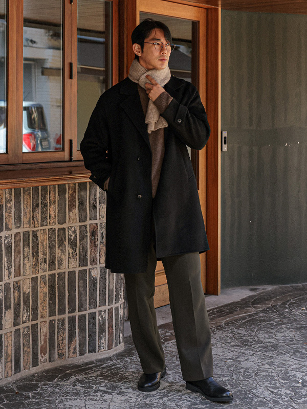 (L-6XL)<BR>아칸다 手工制作 싱글羊毛코트(羊毛71%) 9092