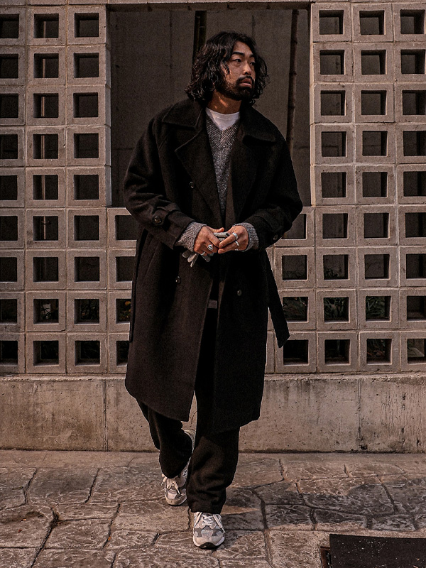 (L-6XL)<br>라우티시 手工制作 더블羊毛코트(羊毛100%) 9059