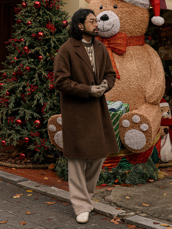 (L-6XL)<BR>유시타 手工制作 더블羊毛코트(羊毛100%) 9099