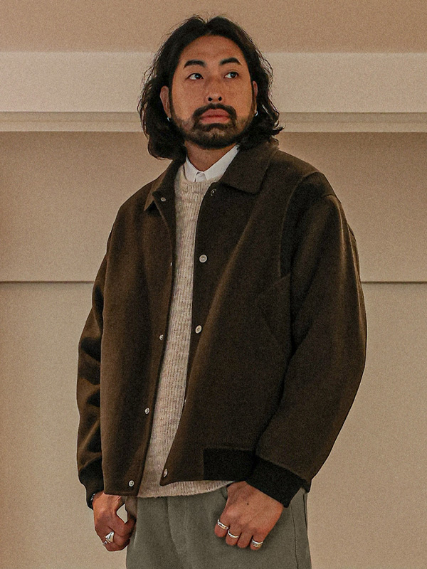 (L-6XL)<br>카라허트 手工制作 배색羊毛점퍼(羊毛71%) 9080