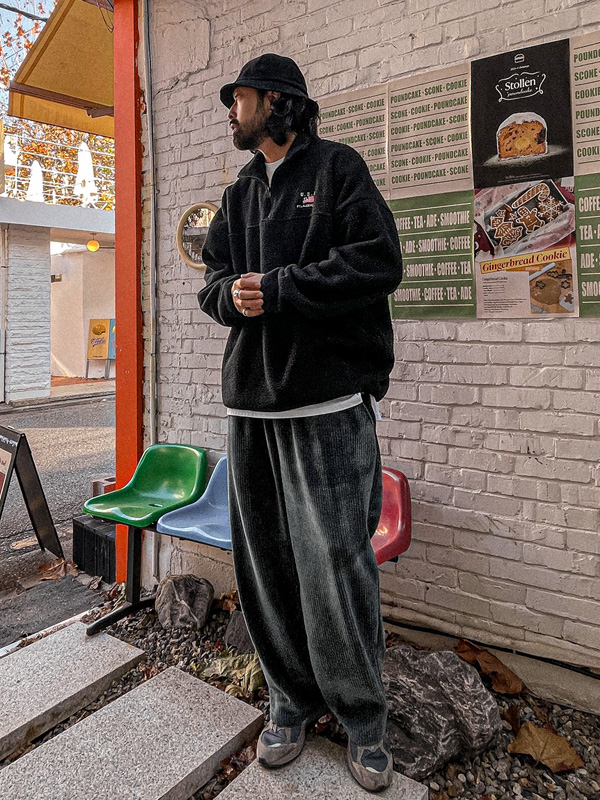 (XL-4XL)<br>리븐홀 半宽配合 벨벳밴딩팬츠