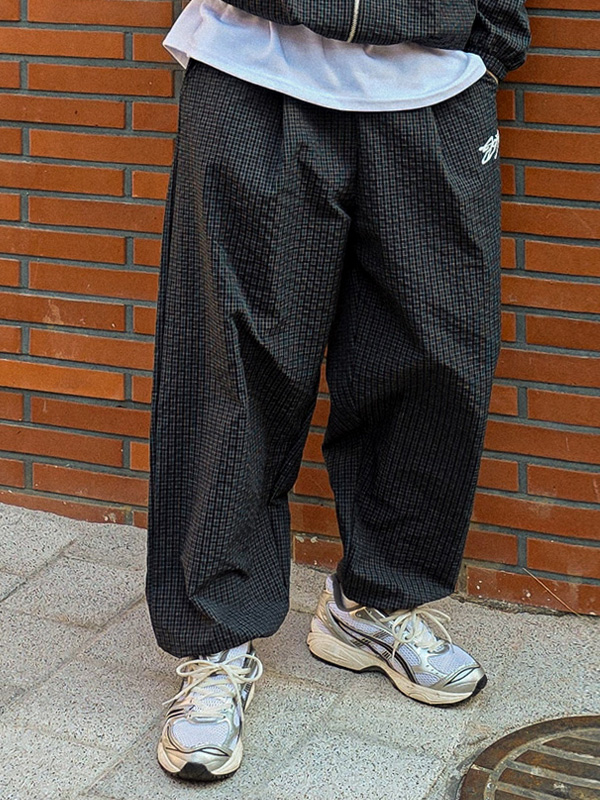 (XL-6XL)<BR>야모니 半宽配合 체크밴딩팬츠