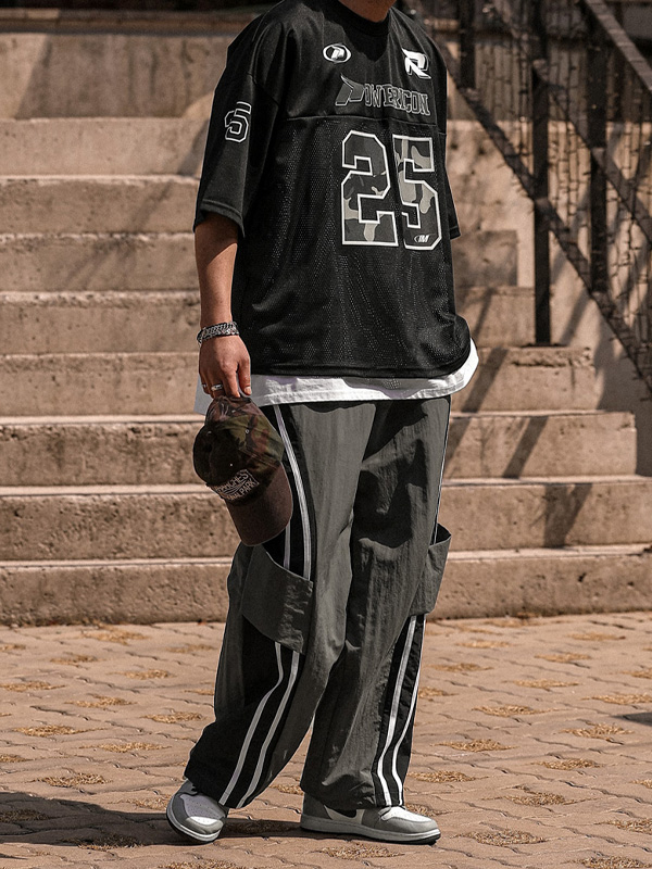 (XL-6XL)<BR>스라프디 半宽配合 尼龙 松紧带裤