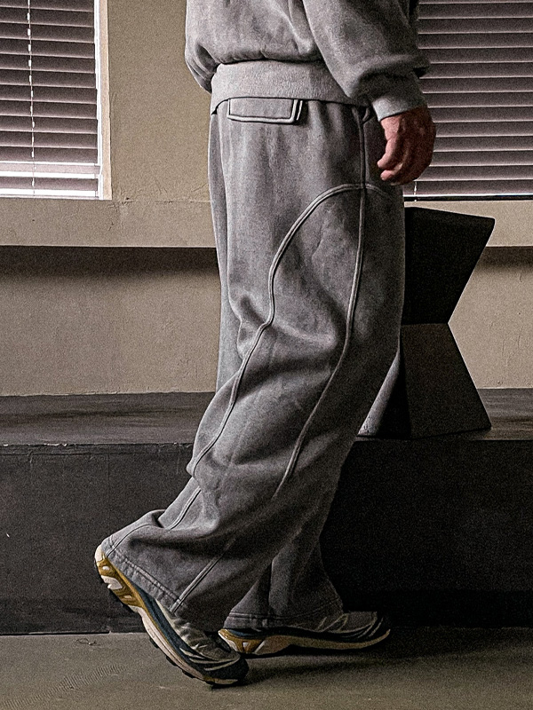 (XL-6XL)<BR>바트모 半宽配合 颜料 运动服 기모팬츠