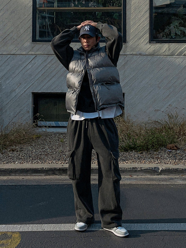 (XL-6XL)<BR>트랑콘 半宽配合 颜料 货物捆绑 기모팬츠