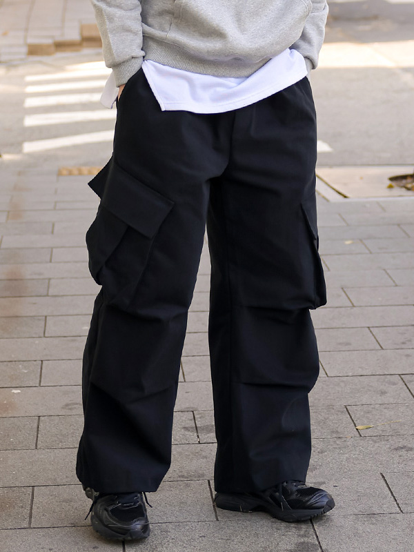 (XL-6XL)<BR>콘더튼 半宽配合 货物松紧带裤