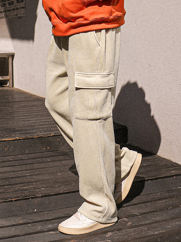 (M-3XL)<BR>팜힐 半宽配合 灯芯绒 货物松紧带裤 809