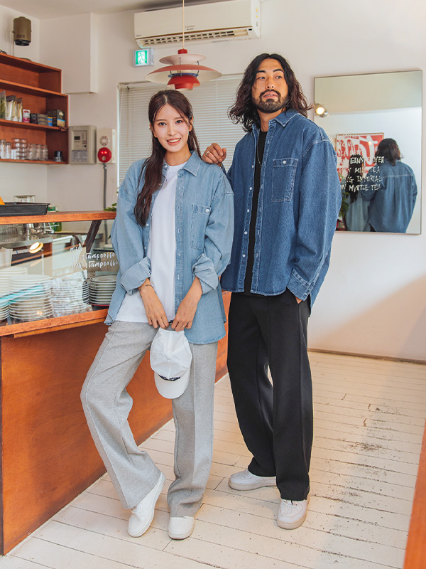 (L-6XL)<br>로크너 牛仔衬衫