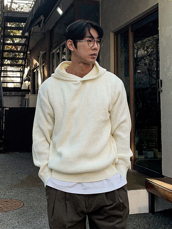 (L-5XL)<BR>파포라 带帽针织衫